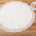 Runde Mitteldecke Edelweiß, 85 cm Durchmesser