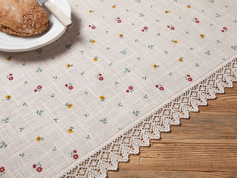 Mitteldecke Halbleinen-Druck "Sarah", 120x120 cm