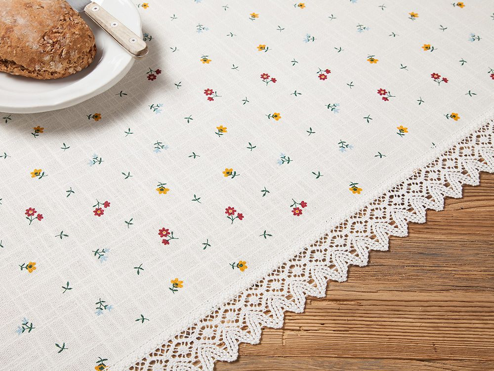 Runde Tischdecke Halbleinen-Druck "Sarah", 160 cm Durchmesser