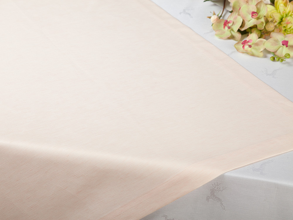 Tischdecke Halbleinen Uni mit Saum, 150x250 cm HELL