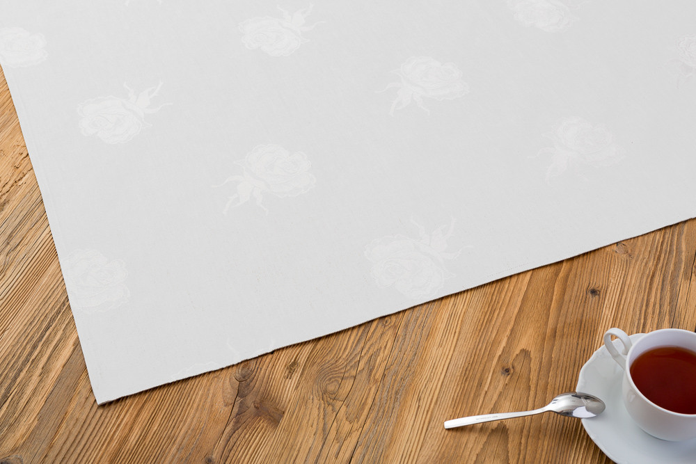 Meterware Rose Damast, 200 cm breit