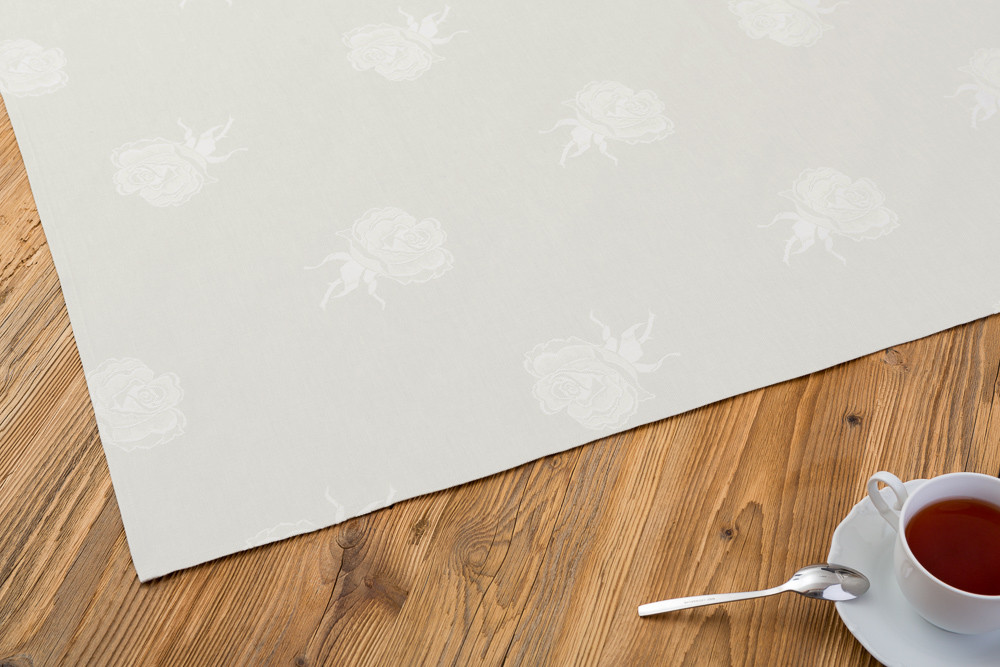 Tischdecke Rose Damast 150x250 cm