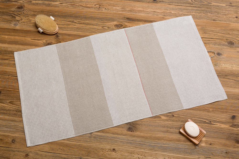 Leinenhandtuch Waffel gestreift 50x100 cm