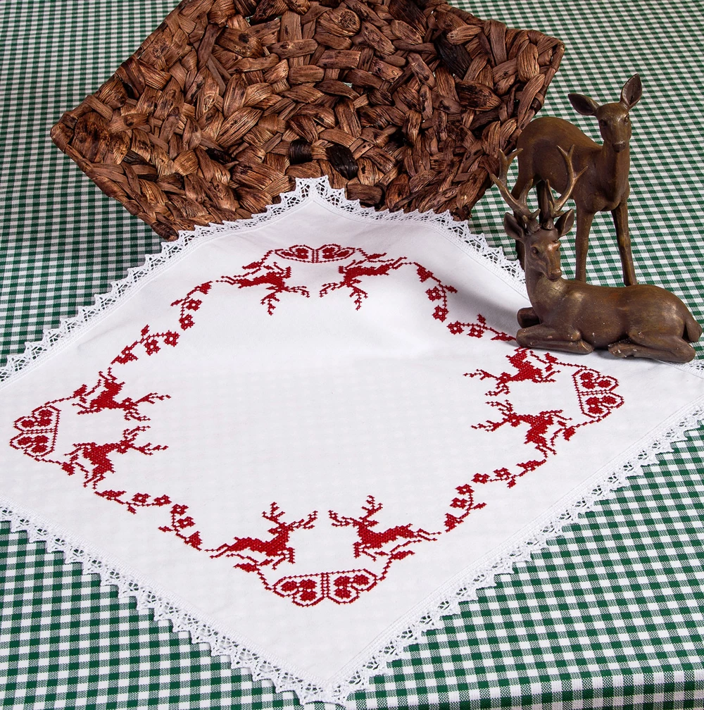 Brotkorbdecke "Hirsch", 45x45 cm