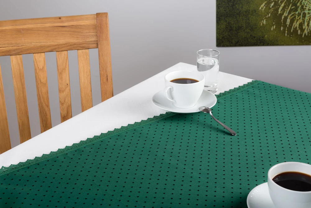 Punktdamast Tischtuch oval 175x240 cm