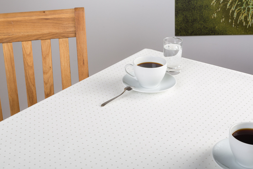 Punktdamast Deckserviette mit Saum 80x80 cm