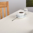 Punktdamast mit Saum Tischtuch oval 165x240 cm