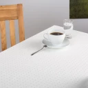 Punktdamast mit Saum Tischtuch oval 165x240 cm