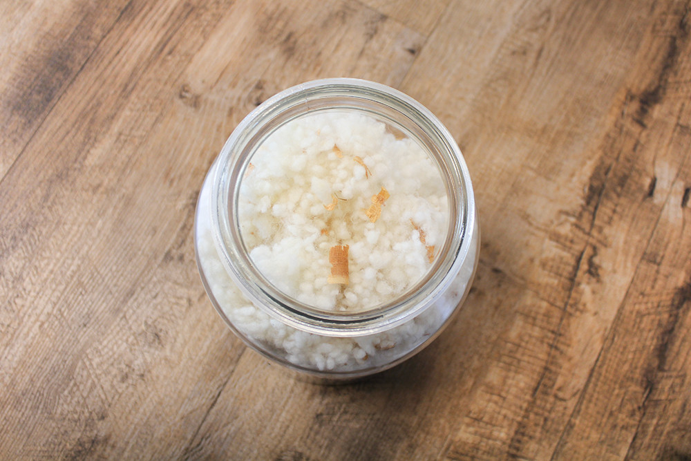 150g Schurwollnoppen + 50g Zirbenflocken Füllung