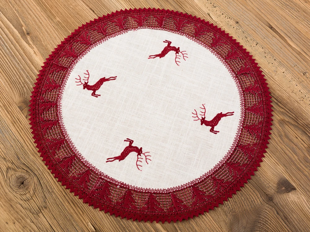 Mitteldecke Hirsch Landhaus 62 cm rund