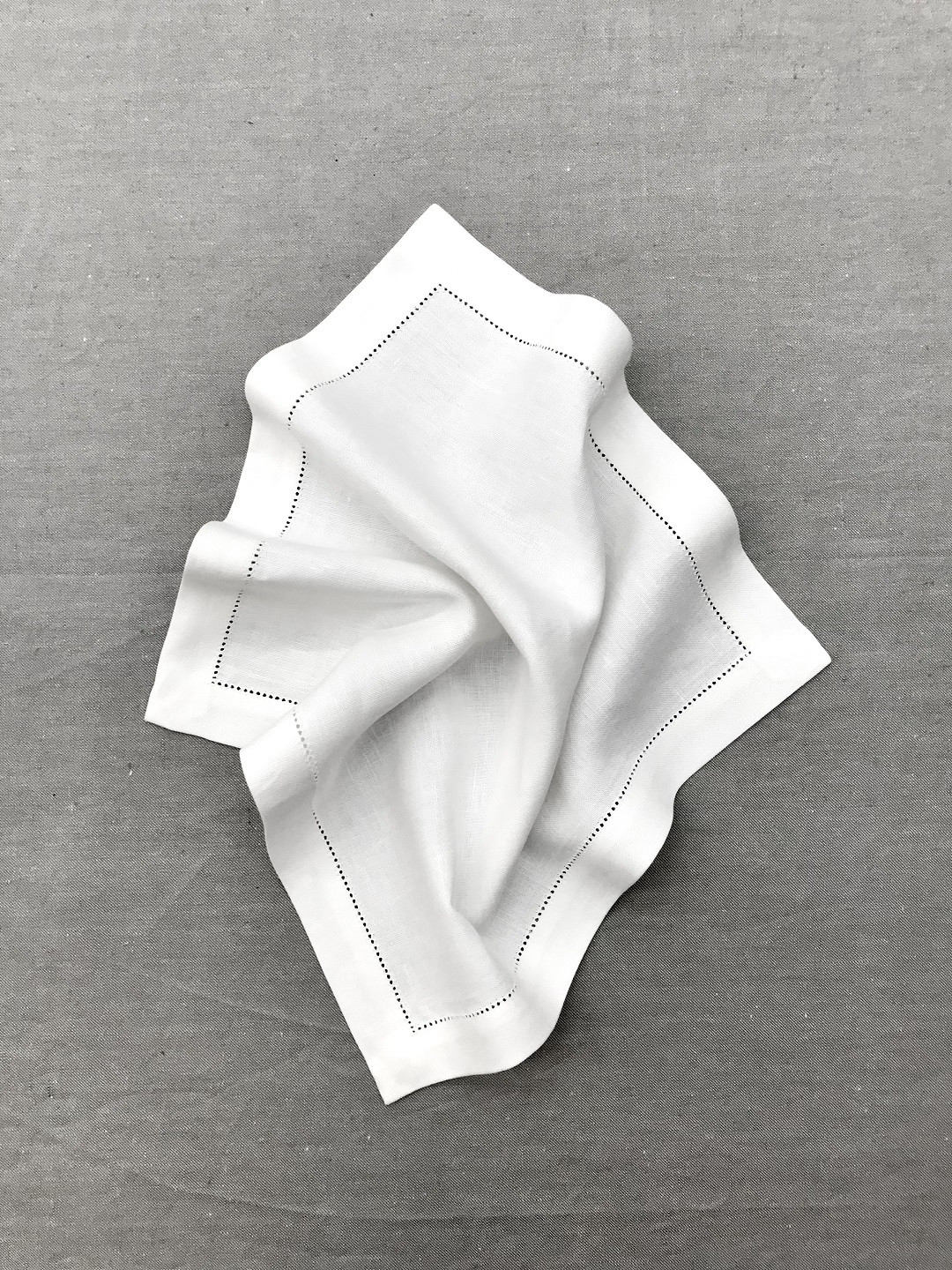 STOFFSERVIETTE 342 Reinleinen mit Lochsaum, 40x40 cm im 4er Set