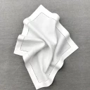 Reinleinen Stoffserviette 342 mit Lochsaum, 40x40 cm