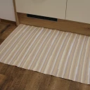 AKTION - Fleckerlteppich Guglwald, 70x140 cm, beige mit Saum