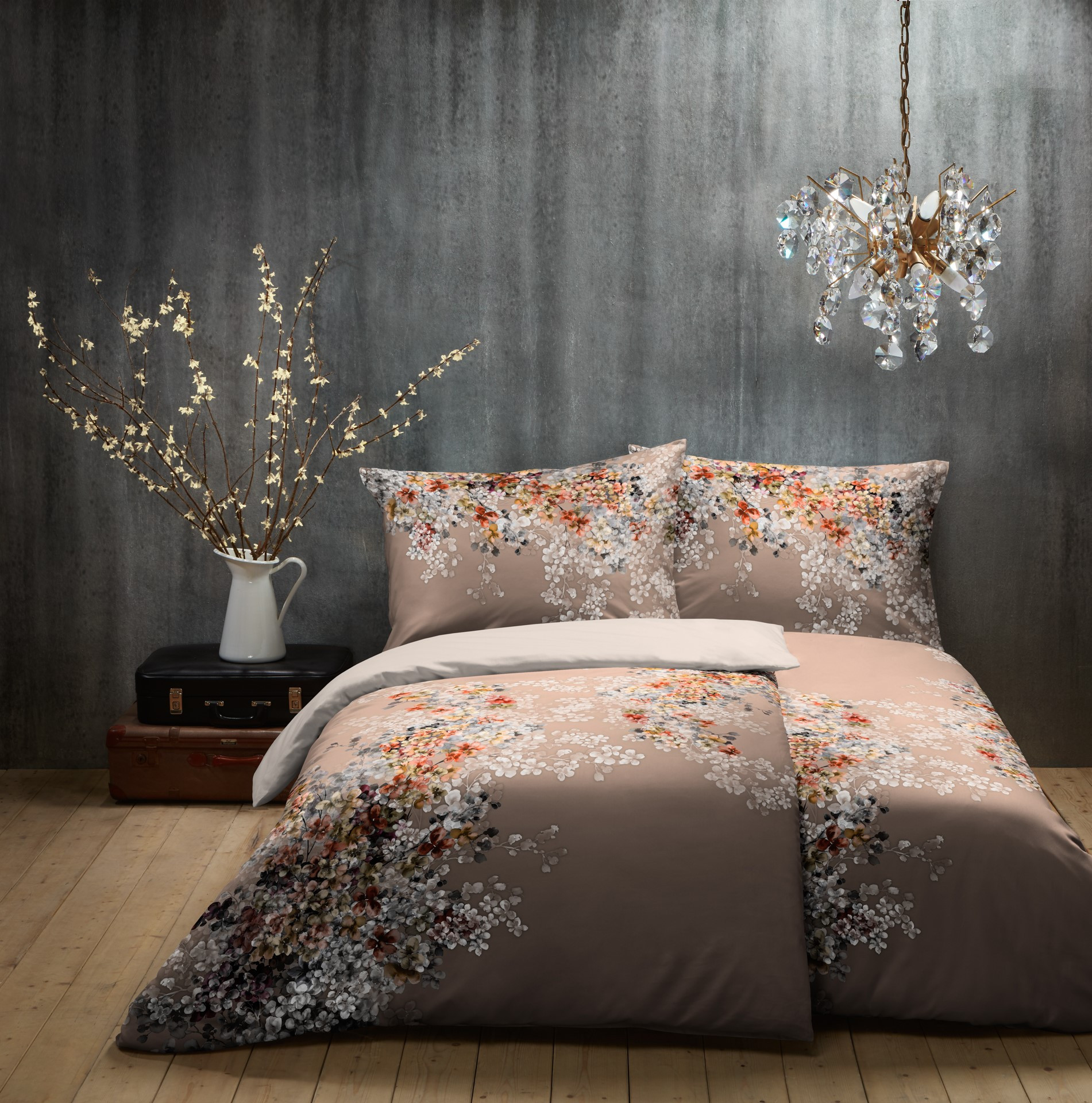 Wende-Bettwäsche Bed Art Herbststrauß, 140x200/70x90 cm