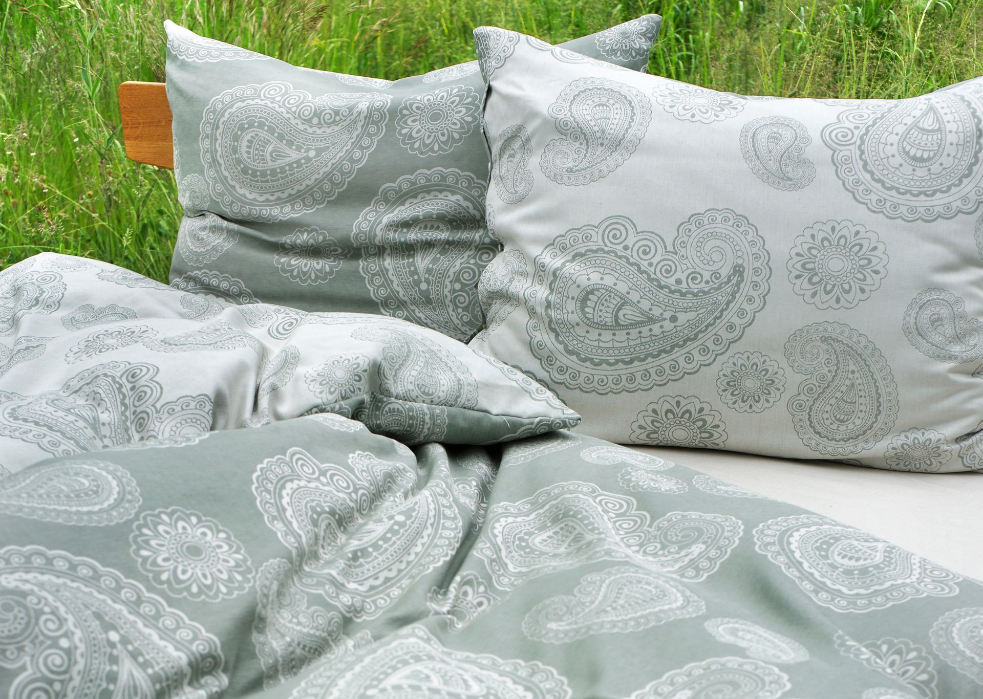 Halbleinenbettwäsche Paisley Kissenbezug
