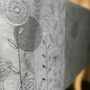 Halbleinen Gläsertuch Flowers Black, 45x73 cm