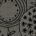 Halbleinen Gläsertuch Flowers Black, 45x73 cm