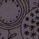 Halbleinen Gläsertuch Flowers Black, 45x73 cm