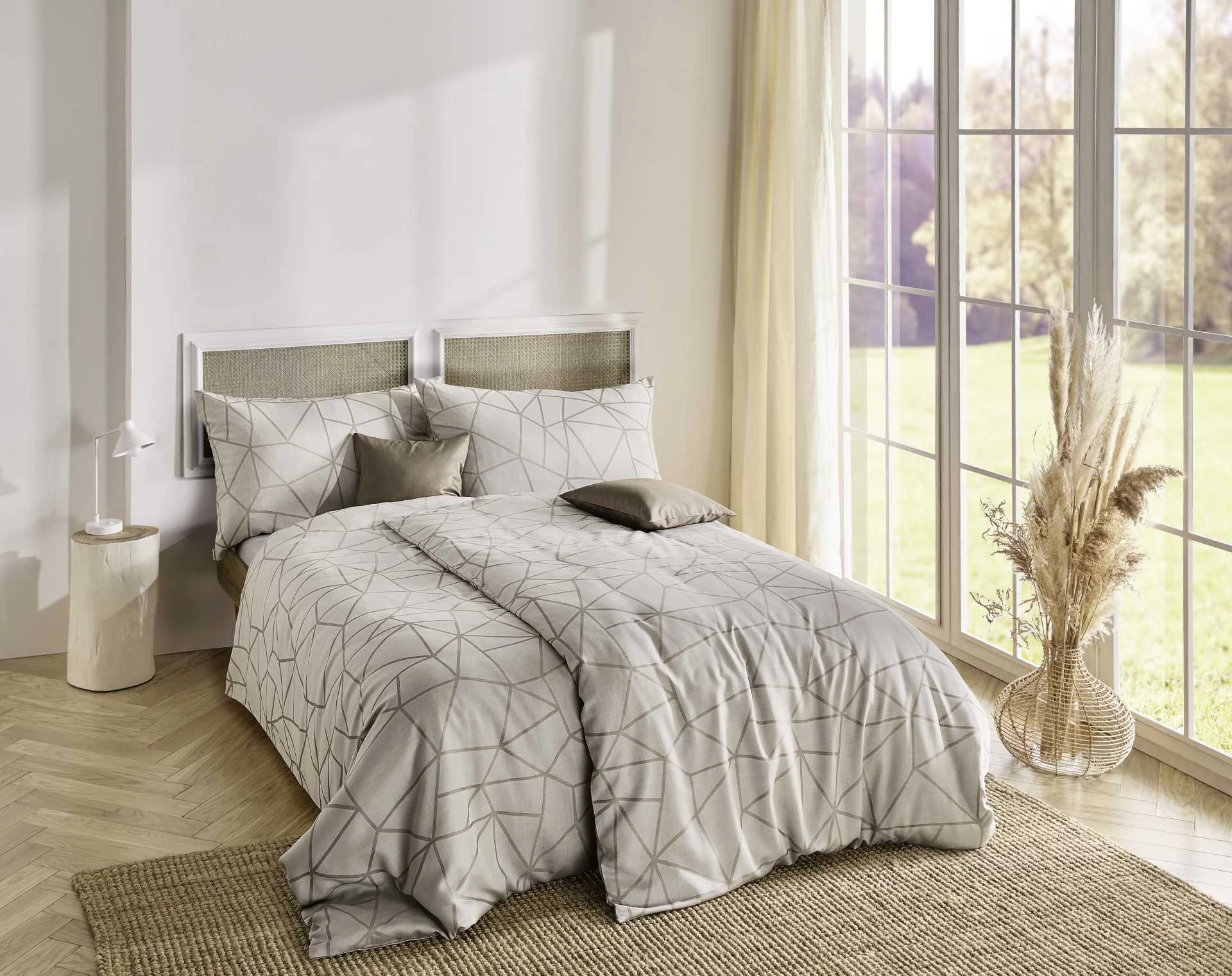 Bettwäsche Luxury Jacquard FORMEN ABSTRAKT inkl. 70x90 cm Kissenbezug