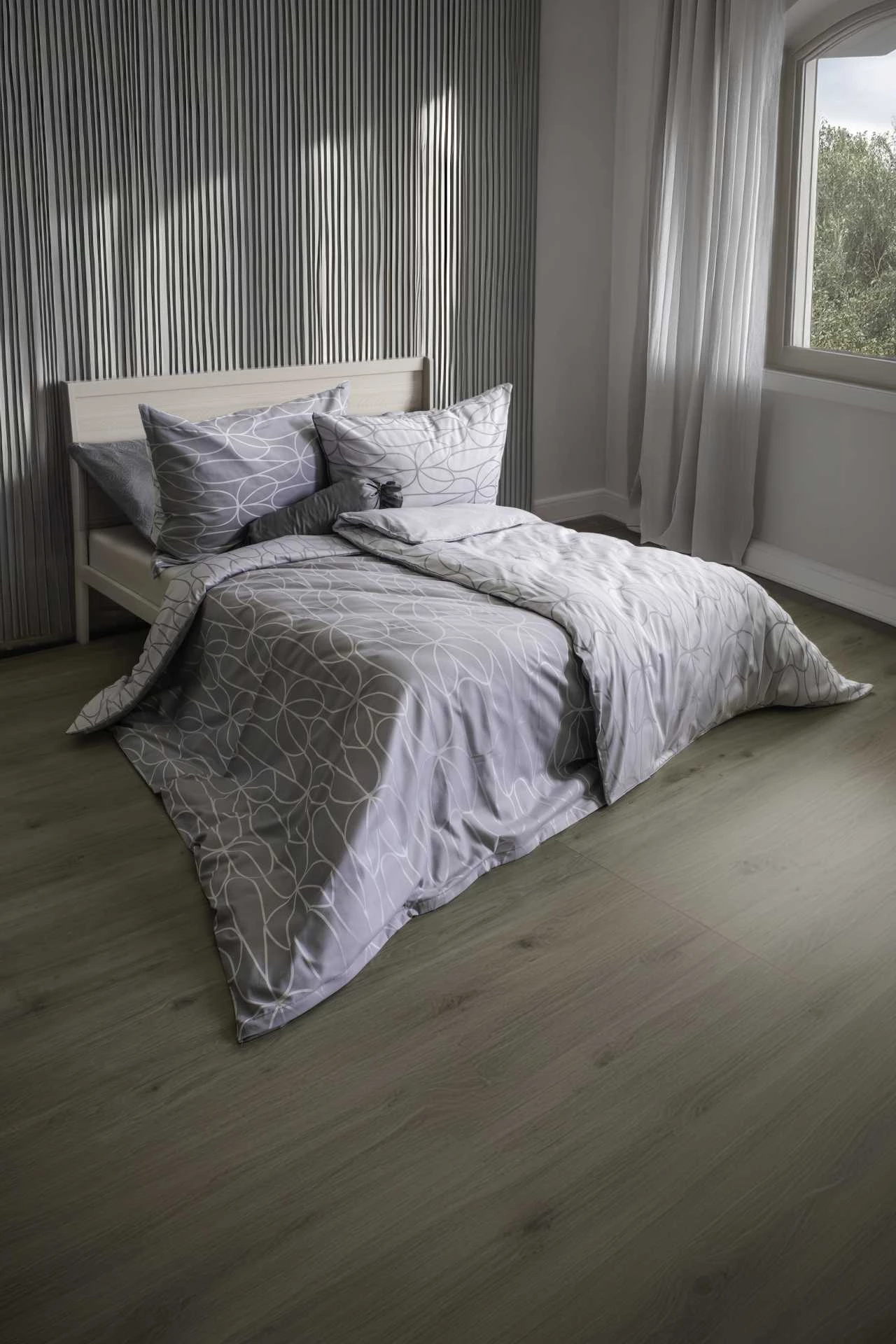 Damast Wendebettwäsche RUBIN inkl. 70x90 cm Kissenbezüge