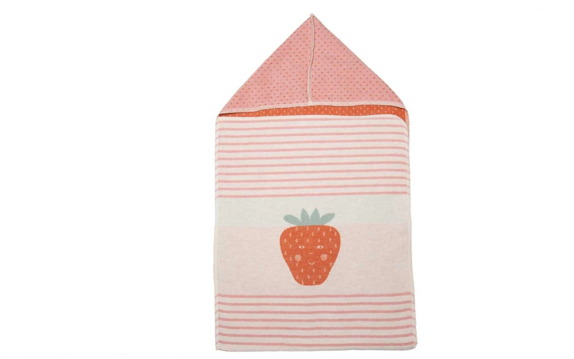JUWEL Puckdecke mit Kapuze “Erdbeere”