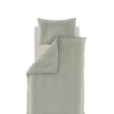 Bettwäsche aus Baumwollmusselin nach GOTS zertifiziert 140x200/70x90 cm, grün