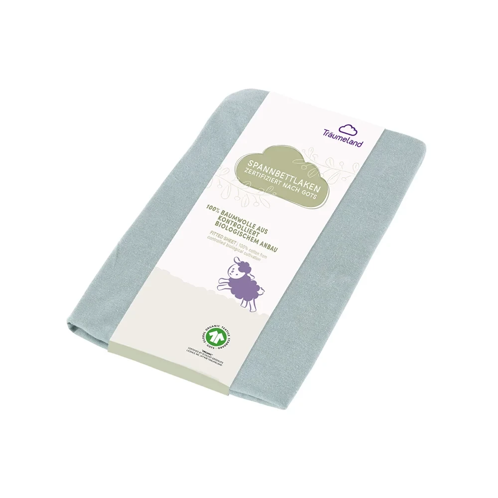 Spannbetttuch nach GOTS zertifiziert mint, 60x120cm /70x140 cm