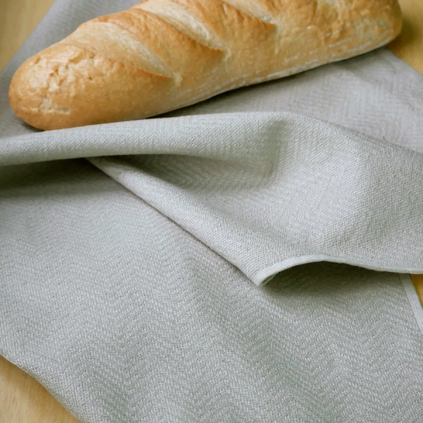 Geschirrtuch Leinen/ Baumwolle Fischgrätdesign NATURA 50x70 cm