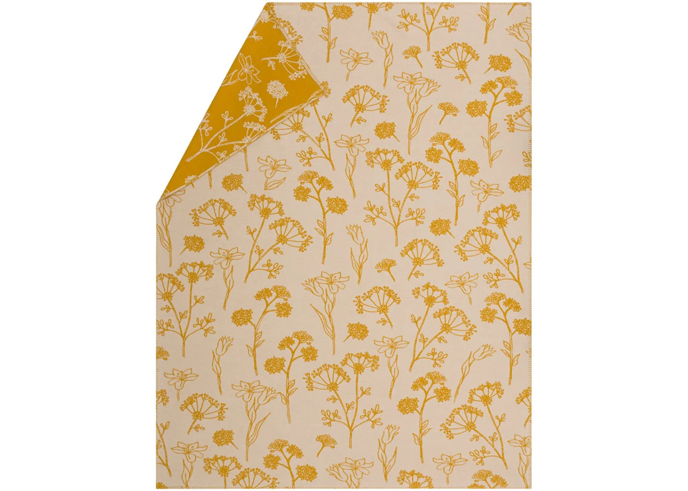 JADE 100% Baumwolldecke “Blumen” (GOTS) 200 x 150 cm