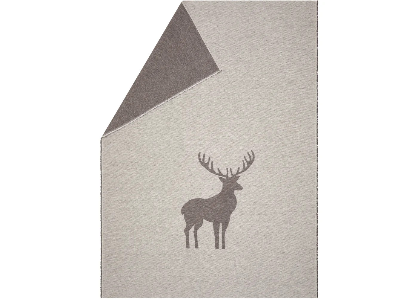 LUCA Flanelldecke "Hirsch Struktur" (GRS), 200 x 140 cm