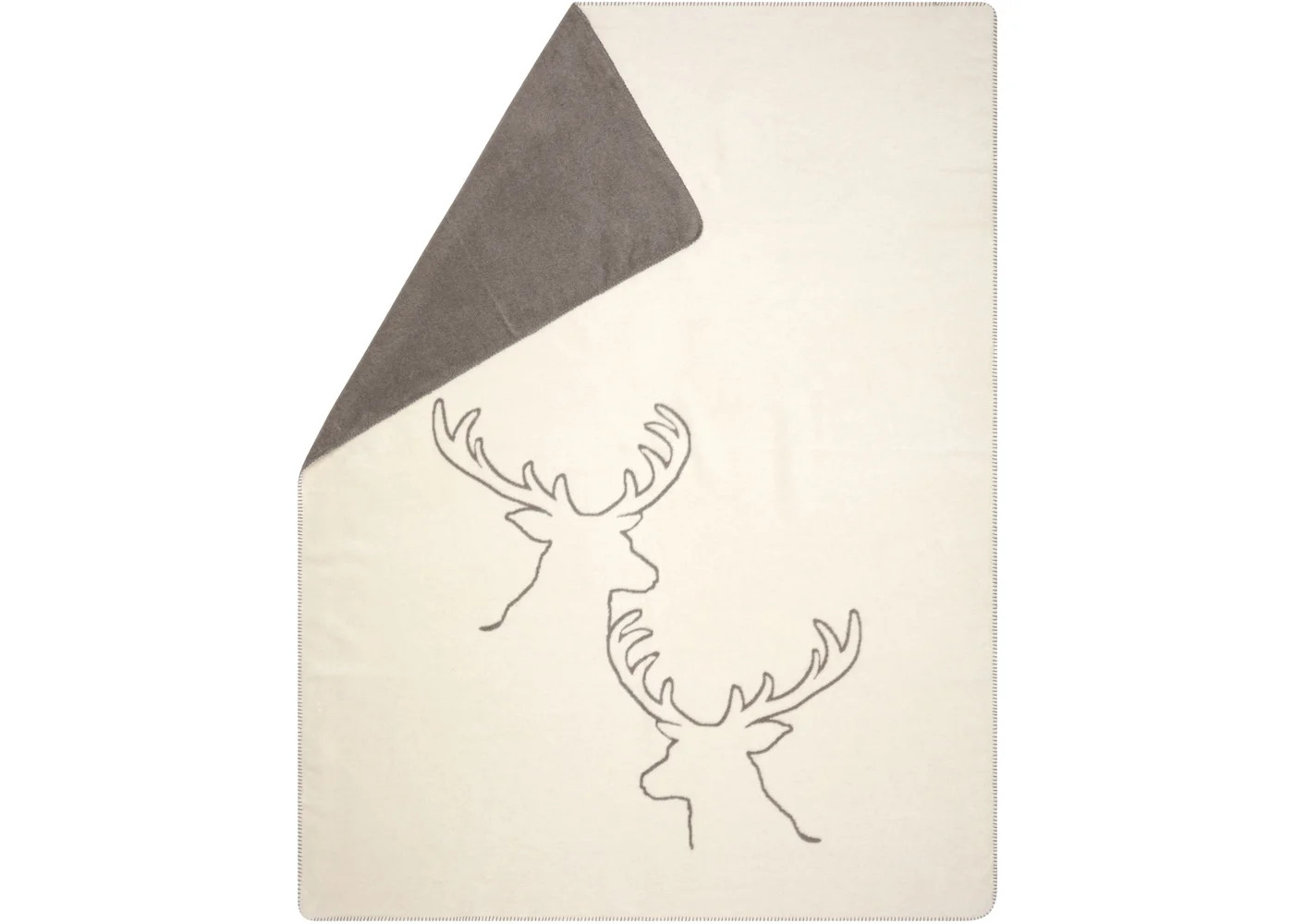 SAVONA Wohndecke "Hirschköpfe linear" (GRS), 200 x 150 cm