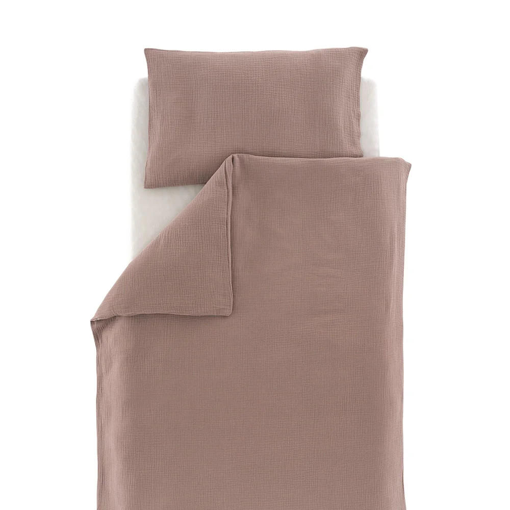 Musselinbettwäsche kastanie 100x135/40x60 cm