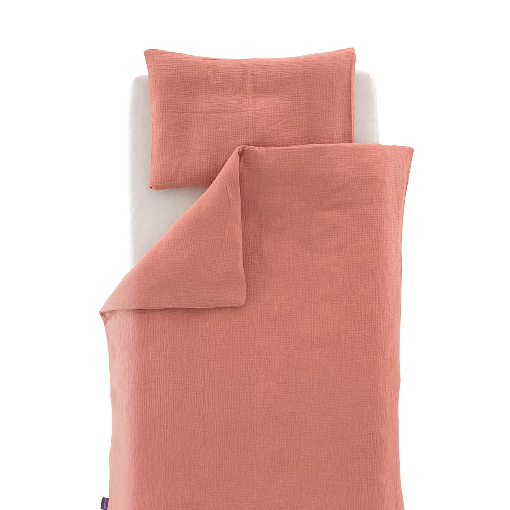 Musselinbettwäsche aprikose 100x135/40x60 cm