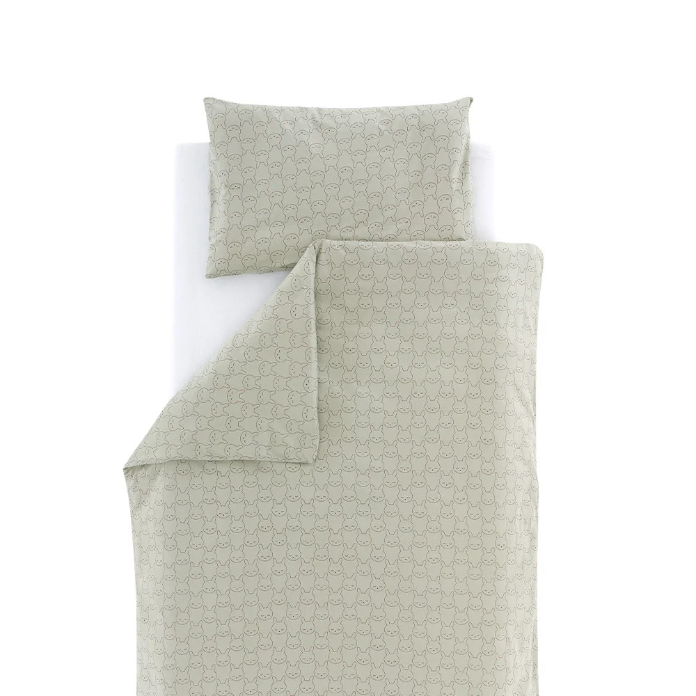 Bettwäsche Jersey Kuschelhase grün