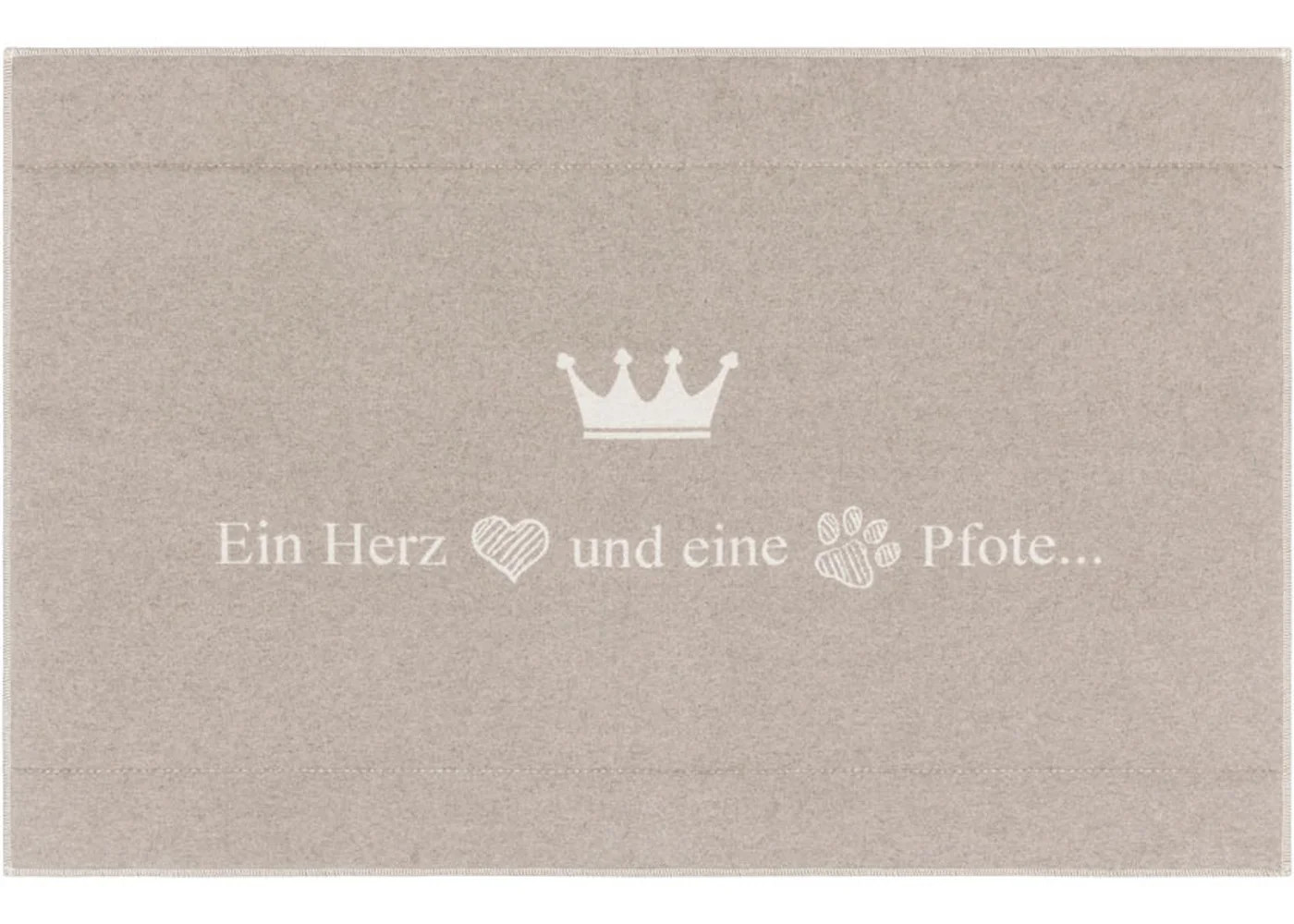 SILVRETTA gefütterte Hundematte "ein Herz und eine Pfote" (GRS) 120x80 cm