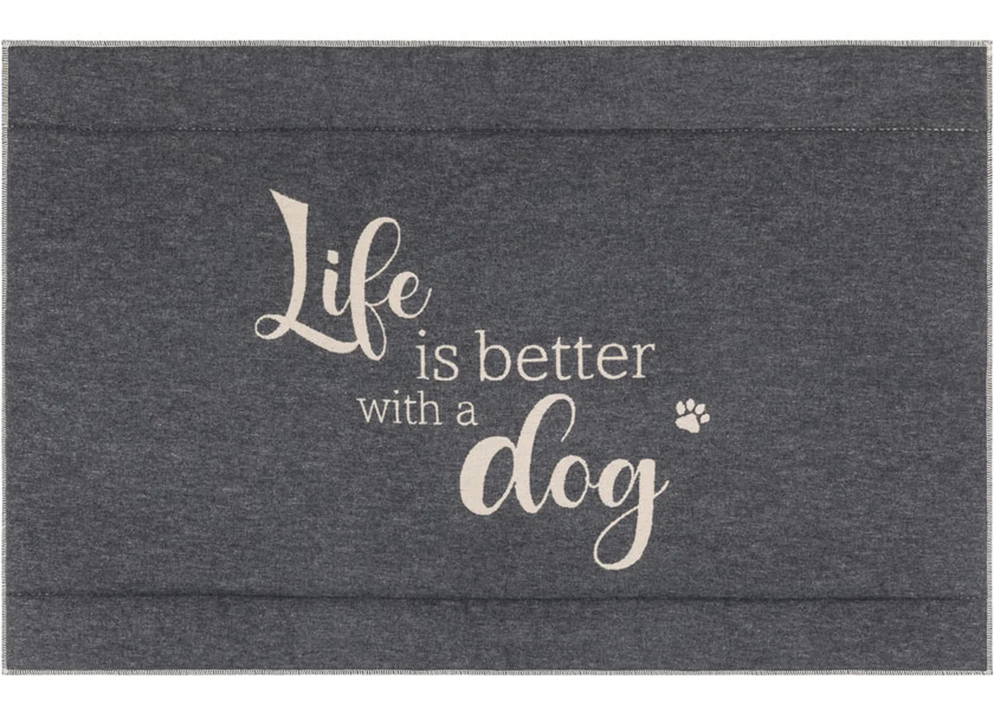Hundematte, gefüttert "life is better ..." gross (GRS) 120x80cm
