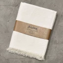 Sauna und Liegetuch, Halbleinen, 100 x 200 cm mit Fransen