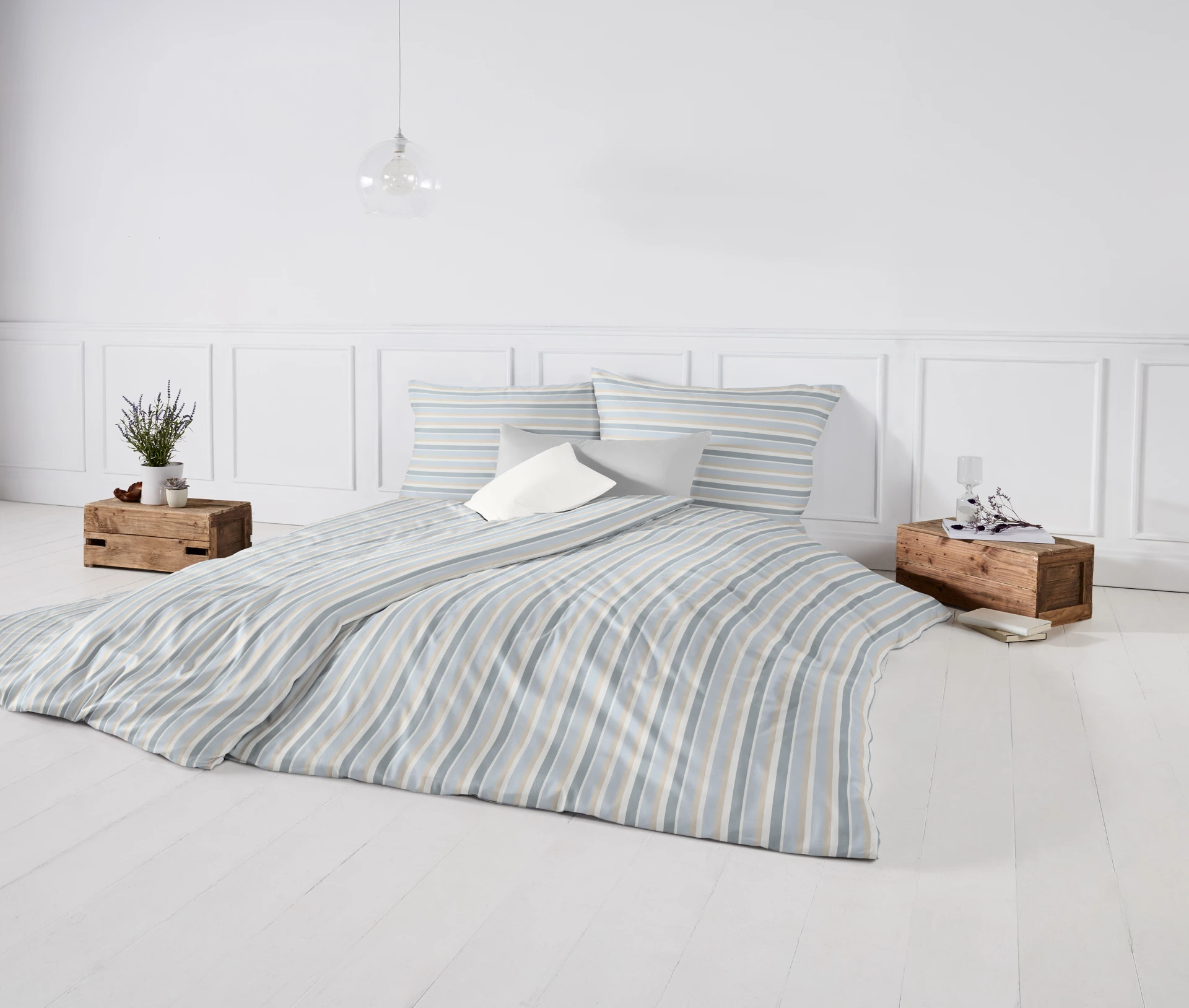 Aktion Leinenbettwäsche Nizza Streifen 140x200/70x90 cm, nur solange der Vorrat reicht