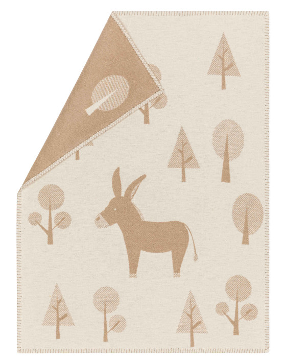 LENA Baumwollkinderdecke  (GOTS) "Little Donkey", 70x90 cm