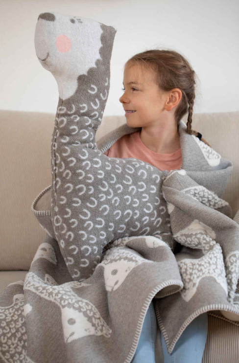 MILA gefülltes Kissen "Alpaka" (GRS) 35x66 cm