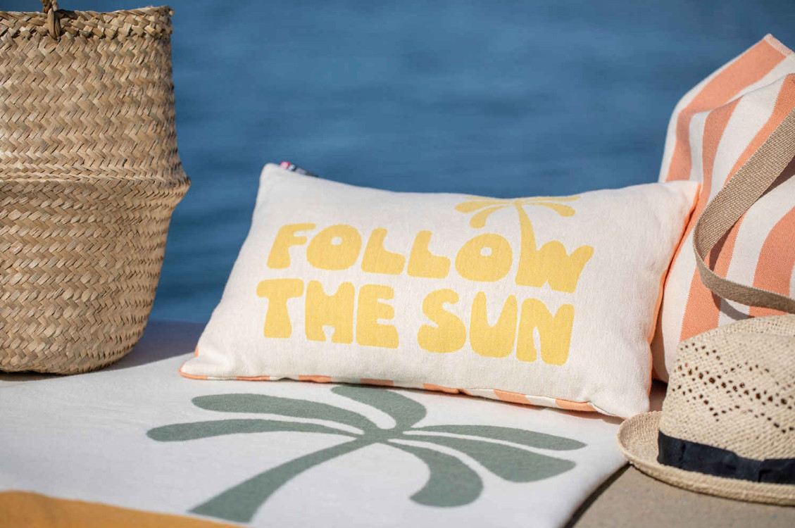 PORTO Kissenhülle "follow the sun" (GRS),30x50 cm