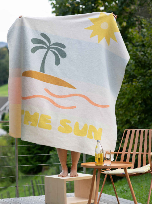 SILVRETTA Flanelldecke "follow the sun" (GRS), 200 x 140 cm