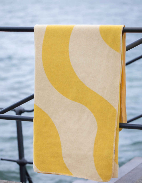 SILVRETTA Flanelldecke "Retro Waves" (GRS), 200 x 140 cm