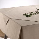 Raute Halbleinen Tischdecke nach Maß mit Hohlsaum